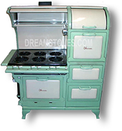 1923 Wedgewood Double Oven Antique ‘Estate Stove’ in Mint and Almond Porcelain Available from DreamStoves.com