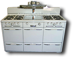 1947 Roper “Town & Country” Triple Baking Oven Vintage Stove, in White