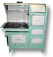 1923 Wedgewood Double Oven Antique ‘Estate Stove’ in Mint and Almond Porcelain Available from DreamStoves.com